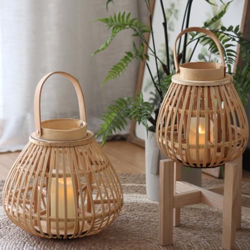 Handmade Bamboo Lantern Candle Holder for Home Holiday Parties Xmas - Image 6