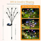 VOOKRY Solar Garden Lights Outdoor, 8 Pack Multicolor Fairy Firework Lights - Image 3