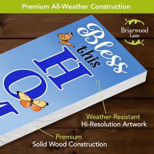 Briarwood Lane Spring Double Sided Reversible Pine Porch Leaner 47x9.5 Bless This Home For Spring Porch Leaner - Image 5