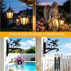 VOOKRY Solar Wall Lanterns Outdoor, Waterproof 2 Pack Hanging Lights with Hummingbird Hooks, Wall Mount Sconce with 3 Solar Panels for Patio Porch Yard Garden Decor, Dusk to Dawn 2700K Warm White - Image 5