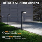 XMCOSY+ Solar Pathway Lights, 8 Pack Metal Motion Sensor Outdoor Lights - Image 3