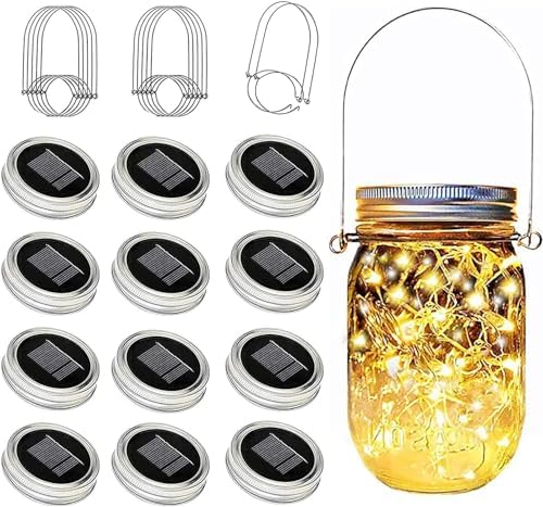 24 Pack Mason Jar Solar Lights for Outside, 12 Pack Warm White and 12 Pack Muticolor - Image 2
