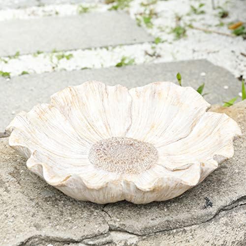 MUMTOP Bird Bath for Outdoors, Resin Garden Flower Birdbath Bowl Yard Decor by MUMTOP