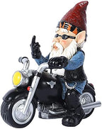 Garden Gnome Riding Motorcycle Funny Outdoor Gnome Decoration Indoor Outdoor Lawn Figurines for Home Yard Décor, Medium by JHWKJS