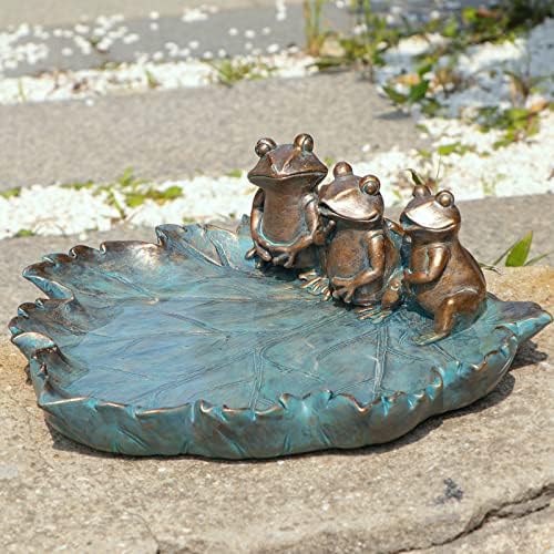 MUMTOP Bird Bath for Outdoors, Resin Garden Frogs Birdbath Bowl Yard Decor by MUMTOP