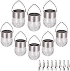SUNWIND Hanging Solar Ball Lights Outdoor - 8 Pack Cracked Glass Decorative Garden Lights Waterproof Solar Lanterns for Yard, Patio, Fence, Tree, or Holiday Decoration(White) by SUNWIND