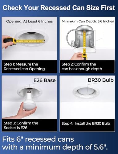 BR30 LED Recessed Can Light Bulbs, RGB Color Changing Indoor Flood Light Bulbs, Remote Control Timer with 5CCT Tunable White, E26 Base 10W 900LM (75W Equiv), Only for 6in Recessed Ceiling Cans, 8 Pack - Image 3