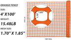PotatoLife 4'x100' Plastic Mesh Safety Fence with 100 Zip Ties, Orange - Image 3
