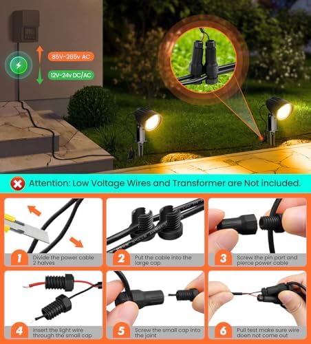 MEIKEE 7W Low Voltage LED Landscape Lights 800LM Outdoor Landscape Lighting - Image 6