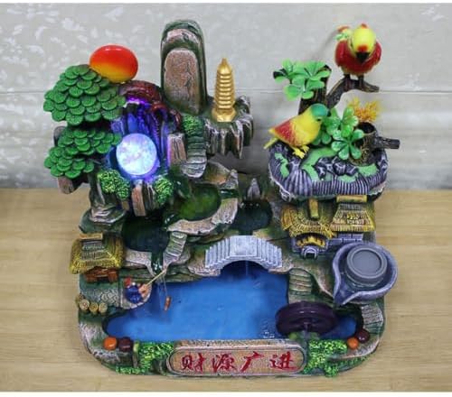 LUNIZ Waterfall Fountain Tabletop Fountain Rockery Water Fountain Home Resin Crafts Decoration Living Room Creative Decoration for Home Office - Image 3