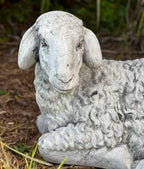 Concrete Lamb Statue Laying Sheep Sculpture Lamb Stone Garden Decor - Image 2