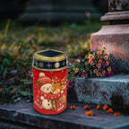 Poceacles Outdoor Solar Powered Cemetery Lights Grave Outdoor Stake Lights Garden Solar Lantern Flameless Candles Christmas Garden Decoration, Cute Reindeer Snowman Red, Pack of 4 - Image 3