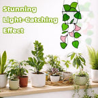 Plant Stained Glass,Stained Glass Window Hanging,Real Handmade Suncatcher,Artificial Green Plants Decor for Women Mom Grandma Plant Lovers,Sun Catcher for Home Windows - Image 6