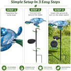 MUMTOP Outdoor Bird Bath Solar Birdbath Garden Turtle Bowl with Metal Stake - Image 6