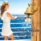 Anchor Ship Bells - Large Dinner Call Bell Indoor Outdoor Wall Mount Decorative Bell Loud House Bell for Door Pub Office Last Order School Call Bells - Image 3