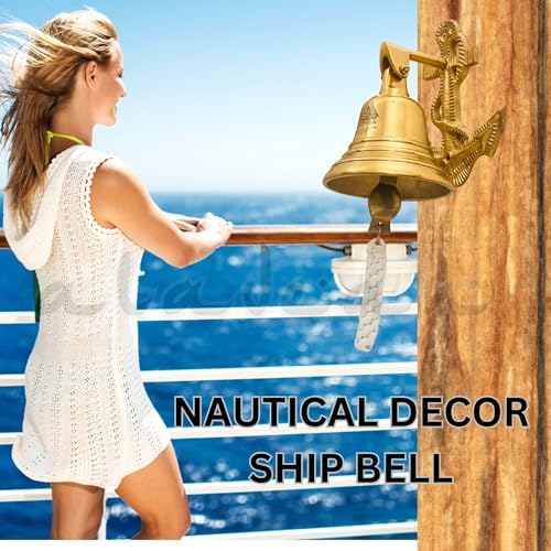 Anchor Ship Bells - Large Dinner Call Bell Indoor Outdoor Wall Mount Decorative Bell Loud House Bell for Door Pub Office Last Order School Call Bells - Image 3