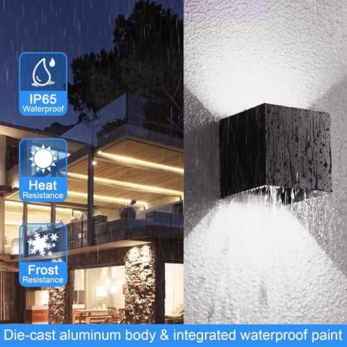 ledmo 20W Modern Wall Light Up Down Adjustable Porch Light 4 Pack - Image 2
