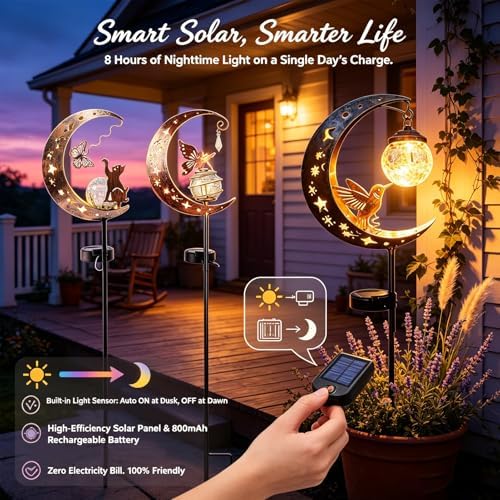 Solar Hummingbird Lights for Outside Garden Decor Stake Lamp Outdoor Gift - Image 5