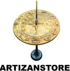 Brass Garden Sundial Zodiac Classic Garden Sundial Design Sold Polished Brass, 10-Inch Diameter - Image 2