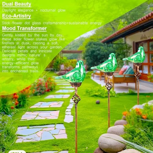 Solar Garden Stakes, Waterproof Bird Light Figurine Solar Stake Lights, Decorative Outdoor Garden Decor for Outside Yard Patio Lawn Porch Cemetery - Image 7