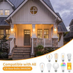 2 Pack Silver Motion Sensor Outdoor Light Fixtures Wall Mount, Dusk to Dawn Front Porch Lights for House, Exterior Wall Sconce, Waterproof Lantern Lamp,Outside Coach Light for Garage Entryway Yard - Image 5