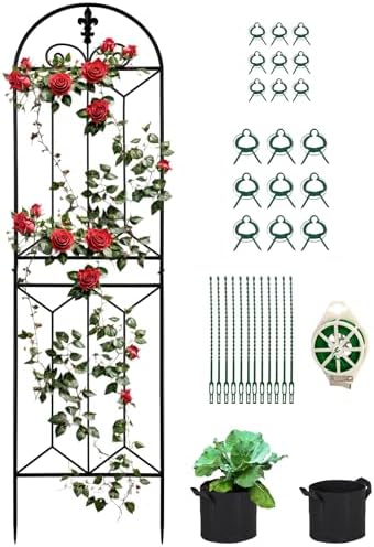 1 Pack Metal Garden Trellis Outdoor, 70.8" H x 19.5" W by Toriexon