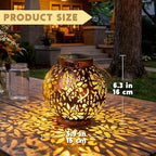 JOIEDOMI 2 Pack Outdoor Solar Hanging Lantern Lights, Waterproof Tabletop with Handle, LED Moroccan Lanterns, Metal Decorative Garden Solar Lights Spring for Patio, Lawn, Porch, Backyard - Image 6
