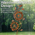 Sunnydaze 48" Garden Wind Spinner, 2 Pinwheel Dual-Motion Blades, Copper - Image 4