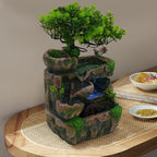 Rockery Water Fountain, Creative Feng Shui Wheel Waterfall with Reliable Circulating Pump and Color-Changing LED Lights, Compact Desktop Decor for Living Room, Office, Bedroom Ambiance - Image 2