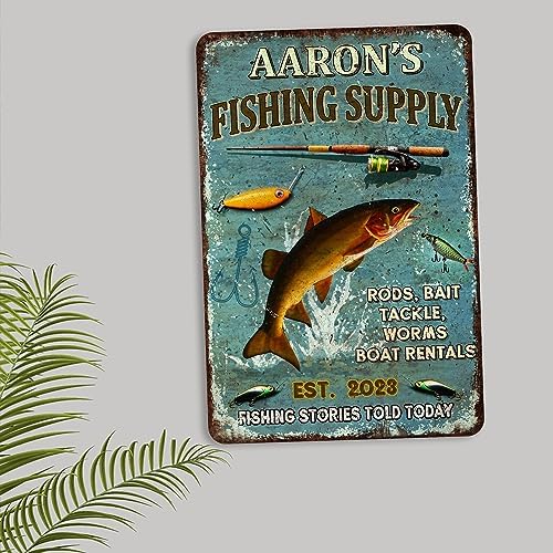 Personalized Fishing Sign Fishing Supply Bait & Tackle Custom Fishing Décor Cabin Wall Décor Lake House Decorations Fish Décor Gifts For Men 108122002066 - Image 2