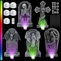 Aurelema 5 Pcs 17" Metal Halloween Tombstones with Light Decoration Outdoor by Aurelema