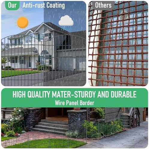 10‑Panel No‑Dig Garden Fence with Gate, 40" H x 23.6'L Outdoor Dog Barrier - Image 4