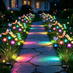 VOOKRY Dragonfly Solar Garden Lights Outdoor (8 Pack, 48 LEDs), Dragonfly Outdoor Decor with Solar Firefly Lights Waterproof Swaying Light for Yard Patio Pathway Gardening Gift for Women, Multicolor by VOOKRY