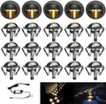 FVTLED Pack of 20 Warm White Low Voltage LED Deck Lights kit Φ1.38 Outdoor Garden Yard Decoration Lamp Recessed Landscape Pathway Step Stair Warm White LED Lighting, Black by FVTLED