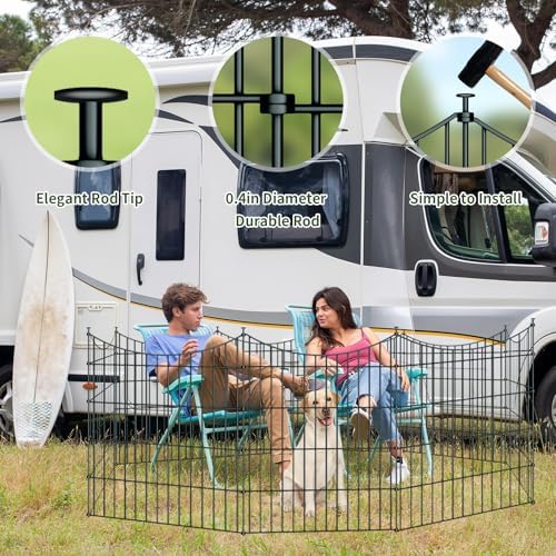 10‑Panel No‑Dig Garden Fence with Gate, 32" H x 23.6'L Outdoor Dog Barrier - Image 6