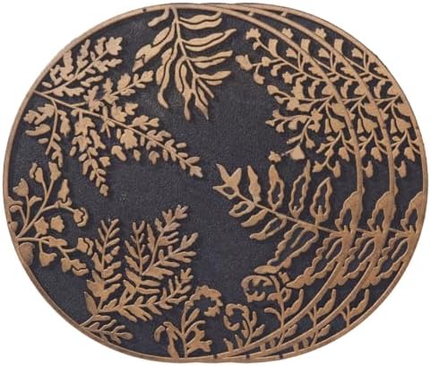 HF by LT Ferns Stepping Stone, 11-3/4 inches, Black with Brushed Brass Finish, Set of 3 by HFbyLT