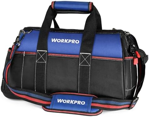 WORKPRO 16-inch Wide Mouth Tool Bag with Water-Proof Molded Base by WORKPRO