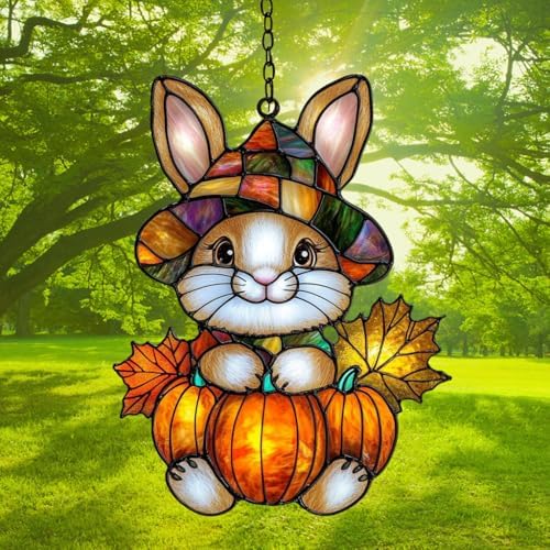 Cute Little Bunny Autumn Acrylic Suncatcher - Image 3
