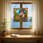 Gnome Beekeeping Stained Glass Suncatcher – Square Hanging Window Panel for Home, Garden, Nursery, Halloween, Christmas, Memorial Day – Whimsical Glass Art Gift for Gnome Lovers b9jpfw - Image 6