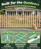 30Ft(L) X 13Inch(H) Animal Barrier Fence - 21 Pack White Garden Fence Panels Metal Garden Fencing Edging Border No Dig Fencing for Dog Rabbits Ground Stakes Defense Outdoor Patio Fence Extension - Image 3
