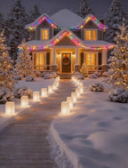 10PK Christmas Pathway Lights, 16FT LED Luminary Bag Lights - Image 5