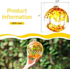 VOREEN 6" Hanging Glass Garden Gazing Ball Hand Blown Glass Witch Ball Christmas Ornament Friendship Balls for Outdoor Garden Patio Window Home Décor, Gift for Mom Wife Friend, Orange - Image 4