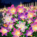 Solar Lights Outdoor Garden Decor - 6 Pack Solar Flowers with 30 Heads Colorful Lily Lights & Glowing Stems, Brighter Waterproof Decorative Garden Lights for Yard, Patio, Flower Bed, Gifts by BONLION