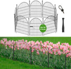 Garden Fence Border, 36 in(H) x17.5 Ft(L) 8 Panels, Tall Garden Animal Barrier Fence with Gate, Dog Fence Outdoor for Yard, Arched Rustproof Metal No Dig Fence, Flower Bed Fencing by Okaygardn