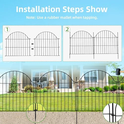 10 Panels No Dig Decorative Outdoor Garden Fence, 24in (H) x20ft (L) - Image 6