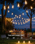 TW SHINE 100 FT Solar String Lights Outdoor, 31+2 LED Waterproof Shatterproof Bulbs with Remote Dimmable Timer, 3 Lighting Modes Patio Light for Garden Yard Wedding Party Holiday Decoration - Image 5