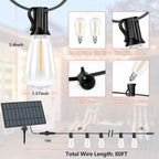 Solar Outdoor String Lights Waterproof, 80FT Dimmable ST38 LED Light String - Image 6