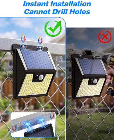 Peasur 176 LED Magnetic Solar Lights Outdoor Waterproof with Motion Sensor - Image 2