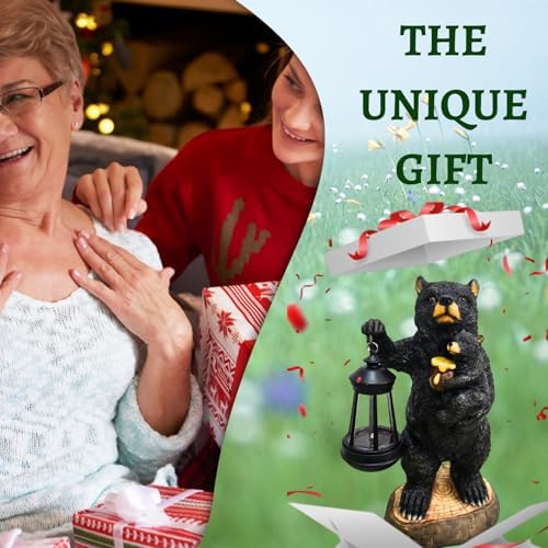 Solar Bear Garden Statue with Lantern Outdoor Decor - Image 7