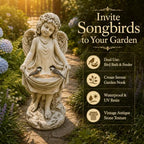 21" Resin Angel Statue, Outdoor Garden Statue Cherub Decor with Wings - Image 3